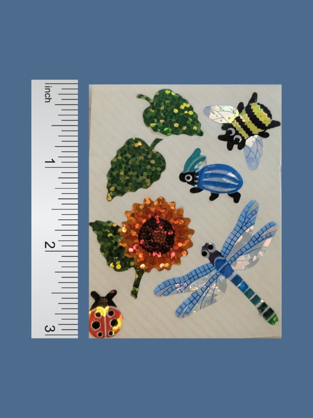 10/$25 Vintage 90s Used Sandylion Prismatic Glitter Bugs Stickers